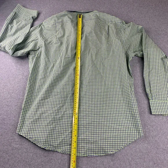 Polo Ralph Lauren Button Down Men L Green Navy Gingham Check Long Sleeve Shirt - Picture 7 of 7